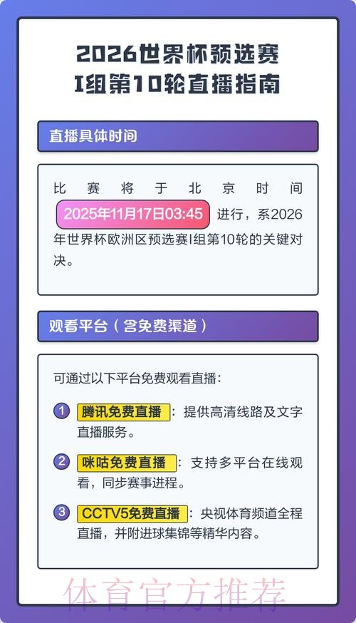 2026世界杯免费直播在线观看指南